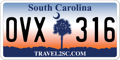 SC license plate OVX316