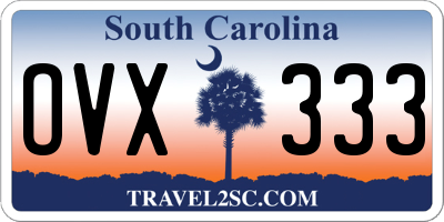 SC license plate OVX333