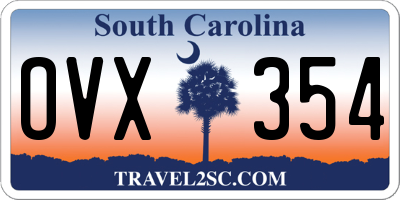 SC license plate OVX354