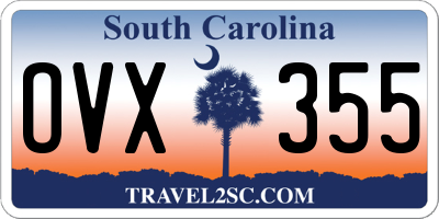 SC license plate OVX355