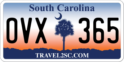 SC license plate OVX365
