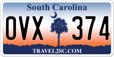 SC license plate OVX374
