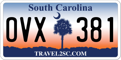 SC license plate OVX381