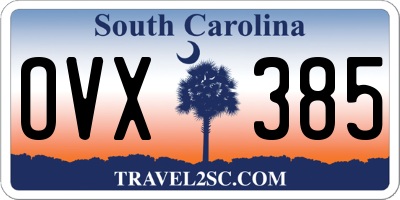 SC license plate OVX385