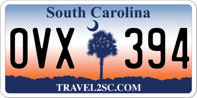SC license plate OVX394