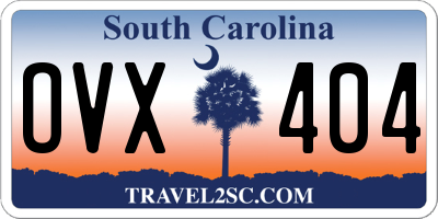 SC license plate OVX404