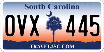 SC license plate OVX445