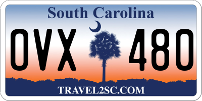 SC license plate OVX480