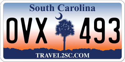 SC license plate OVX493
