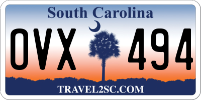 SC license plate OVX494