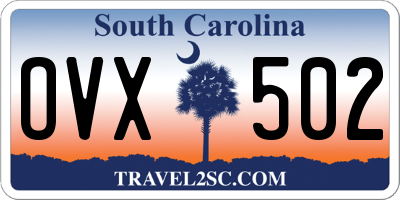 SC license plate OVX502