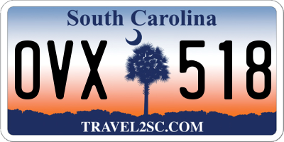 SC license plate OVX518