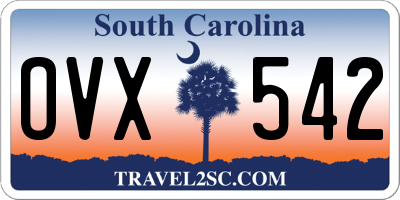 SC license plate OVX542