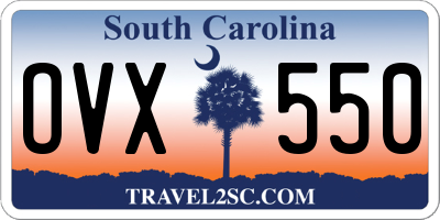 SC license plate OVX550