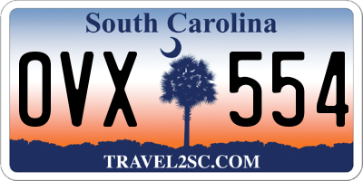 SC license plate OVX554