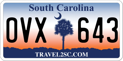 SC license plate OVX643