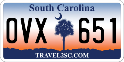 SC license plate OVX651