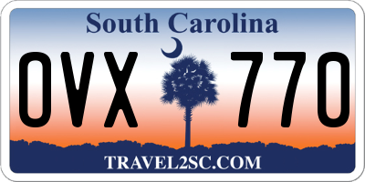SC license plate OVX770