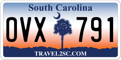 SC license plate OVX791