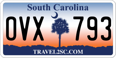 SC license plate OVX793