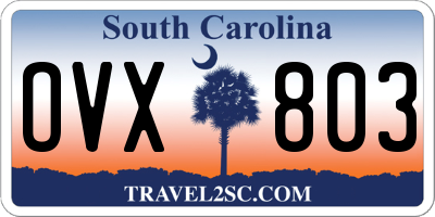 SC license plate OVX803