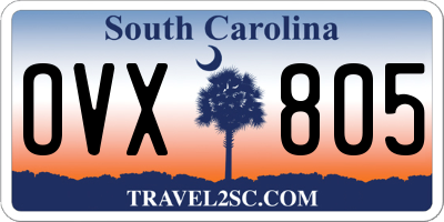 SC license plate OVX805