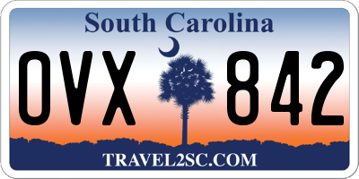 SC license plate OVX842