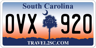 SC license plate OVX920