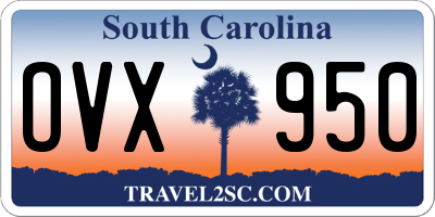 SC license plate OVX950