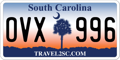 SC license plate OVX996
