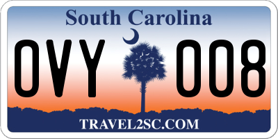 SC license plate OVY008