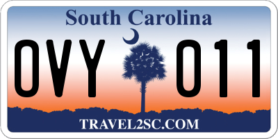 SC license plate OVY011
