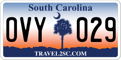 SC license plate OVY029