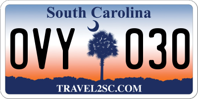 SC license plate OVY030