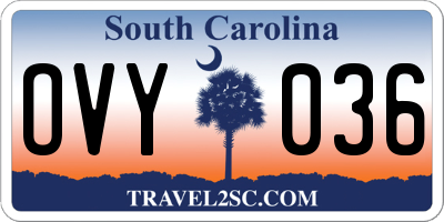 SC license plate OVY036