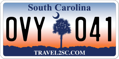 SC license plate OVY041