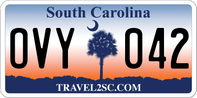 SC license plate OVY042
