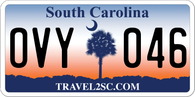 SC license plate OVY046