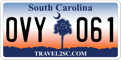 SC license plate OVY061