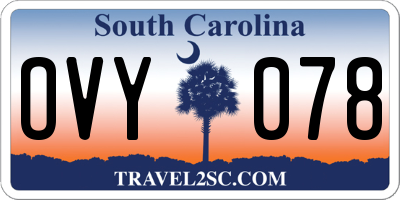 SC license plate OVY078