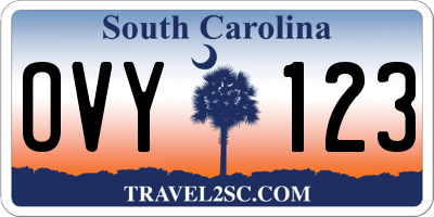 SC license plate OVY123