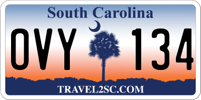 SC license plate OVY134