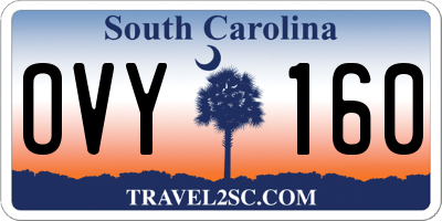 SC license plate OVY160