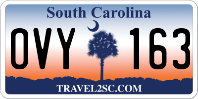 SC license plate OVY163