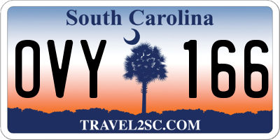 SC license plate OVY166