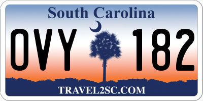 SC license plate OVY182