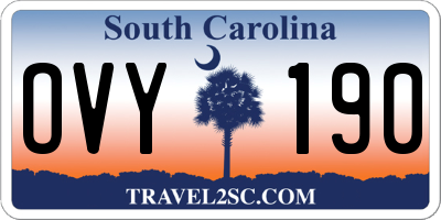 SC license plate OVY190