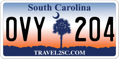 SC license plate OVY204