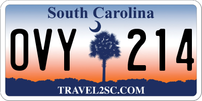 SC license plate OVY214