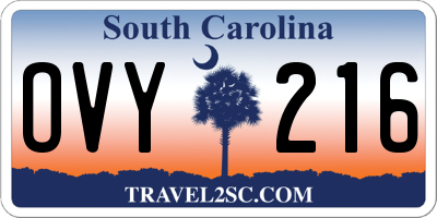SC license plate OVY216
